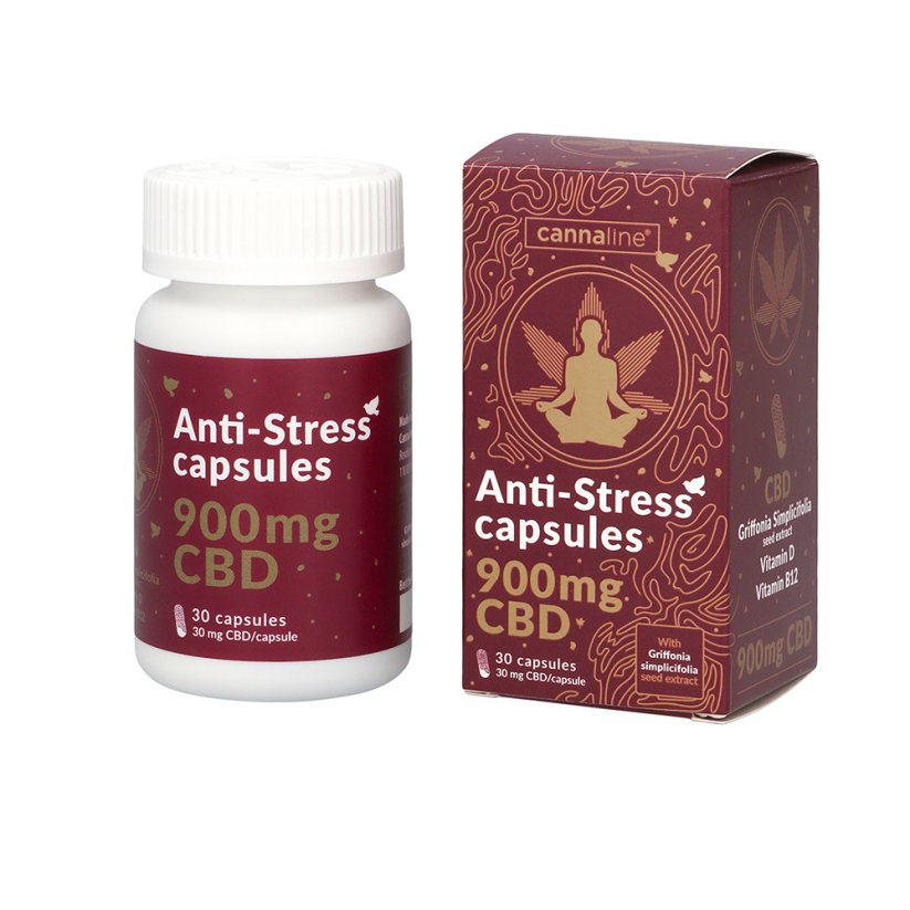 Cannaline CBD антистресові капсули - 900 мг CBD, 30 x 30 мг