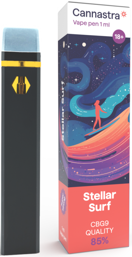 Cannastra CBG9 Disposable Vape Pen Stellar Surf, CBG9 85 % quality, 1 ml