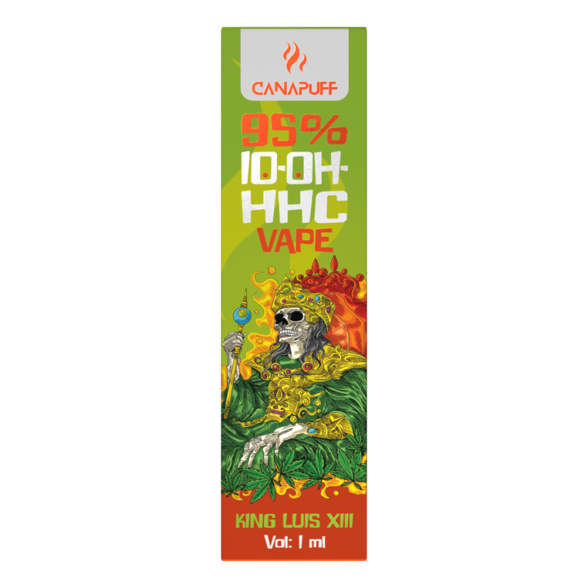 CanaPuff 10-OH-HHC kertakäyttöinen vape Pen King Luis XIII, 10-OH-HHC 95 %, 1 ml