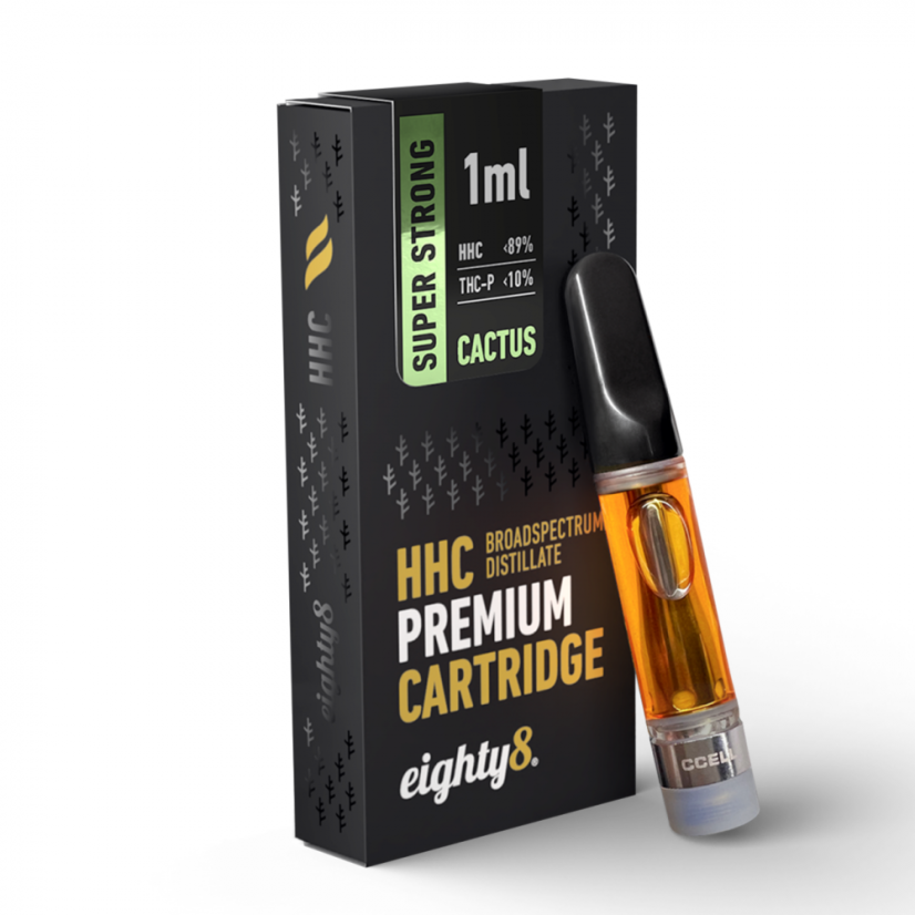 Eighty8 Superstrong HHC patruuna Cactus, 89 % HHC, 10 % THCP, CCELL, 1 ml
