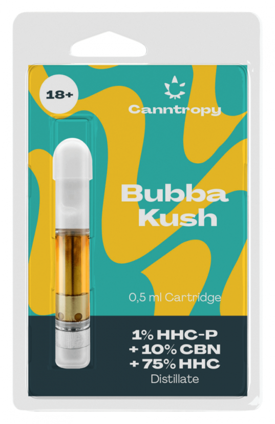 Canntropy HHC Blend kasetne Bubba Kush, 1 % HHC-P, 10 % CBN, 75 % HHC, 0,5 ml