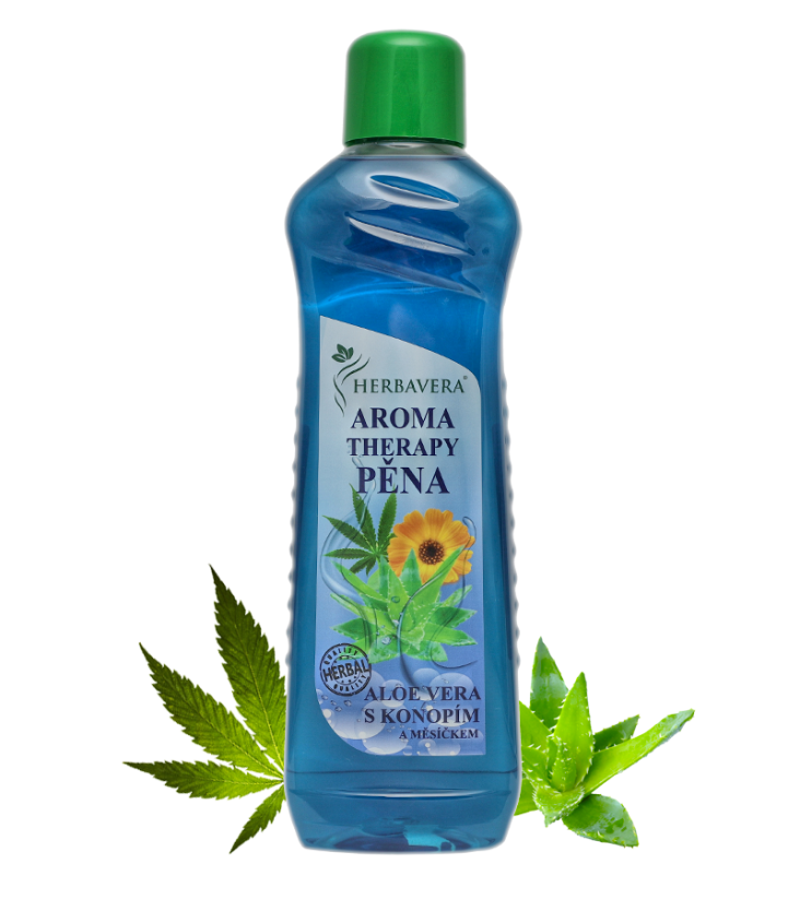 Herbavera Aromaterápiás fürdőhab aloe verával és kenderrel 1000 ml