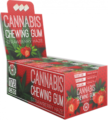 Cannabis Konopné žvýkačky Jahoda ( 17 mg CBD ), 24 balení v boxu