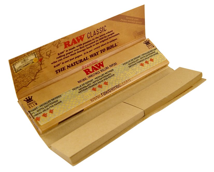RAW Connoisseur King Size-papir med filtre, 110 mm, 24 stk i eske