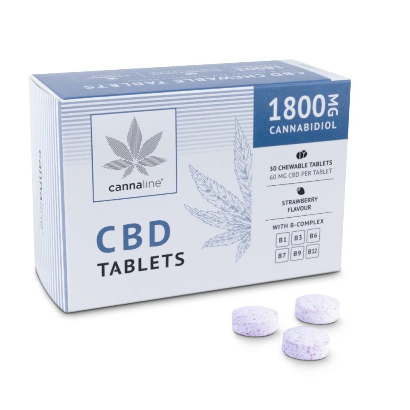 Cannaline CBD-tabletter med Bcomplex, 1800 mg CBD, 30 x 60 mg