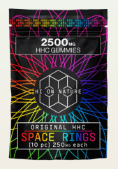 Hi on Nature Anelli spaziali HHC Gummies - Originali, 2500 mg, 10 pz.
