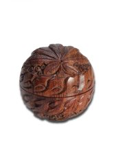 Rosewood Grinder 'Leaf' 2-part globular, 50x 50mm