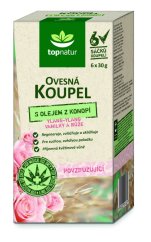 Topnatur Ovesná koupel s olejem z konopí, ylang-ylang, vanilky una rosa 6x30g