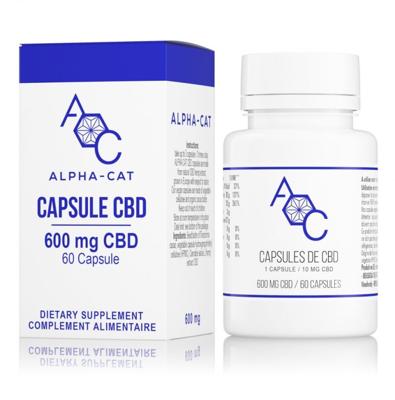 Alpha-CAT Gélules CBD 60x10mg, 600 mg