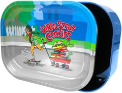 Best Buds Thin Box Rolling Tray with Storage, Girl Scout Cookies