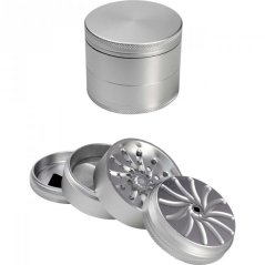 Schiacciatore Smerigliatrice in alluminio argento 4-part, 63x56mm
