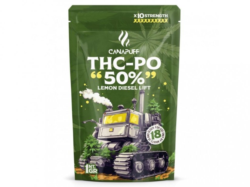 CanaPuff THCPO Çiçekler Limonlu Dizel Kaldırma, %50 THCPO, 1 g - 5 g