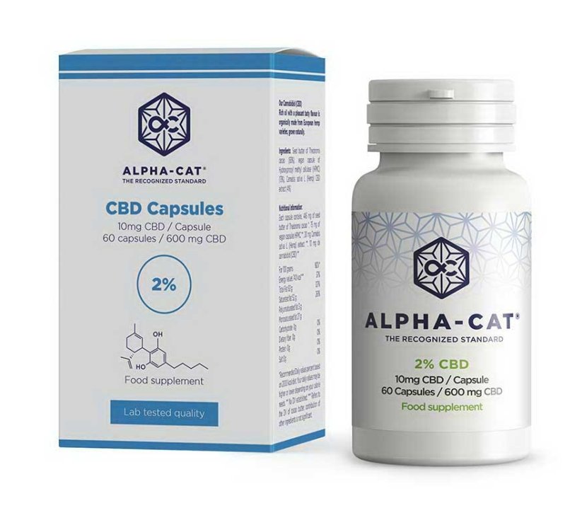 Alpha-CAT Konopné CBD kapsle 60x20mg, 1200 mg