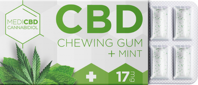 MediCBD Mint CBD Chewing Gum (17 mg CBD), 24 boxes in display