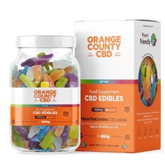 Orange County CBD Gummies flöskur, 85 stk, 1600 mg CBD, 465 g