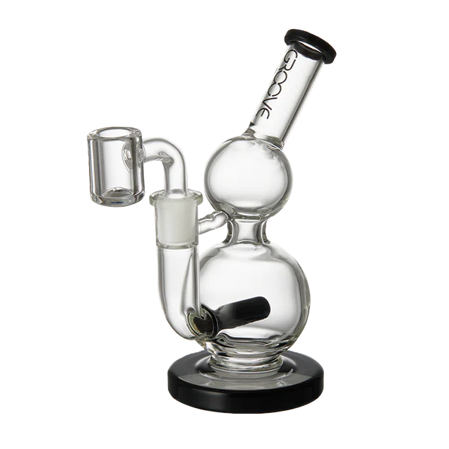 Groove Micro Round Glass Rig, Clear and Black