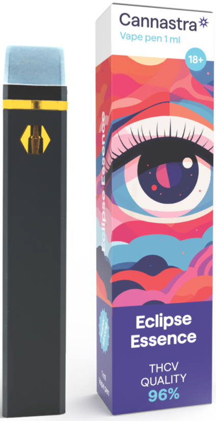 Cannastra THCV ერთჯერადი Vape Pen Eclipse Essence, THCV 96% ხარისხი, 1 მლ