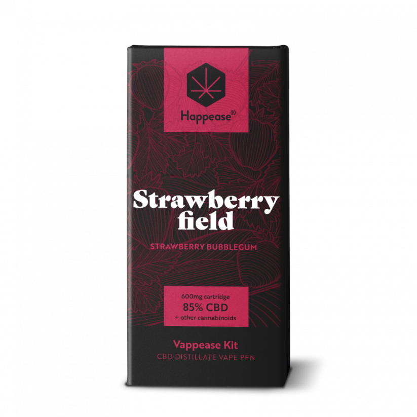 Happease Classic Strawberry Field - komplet za uparjanje, 85% CBD, 600 mg