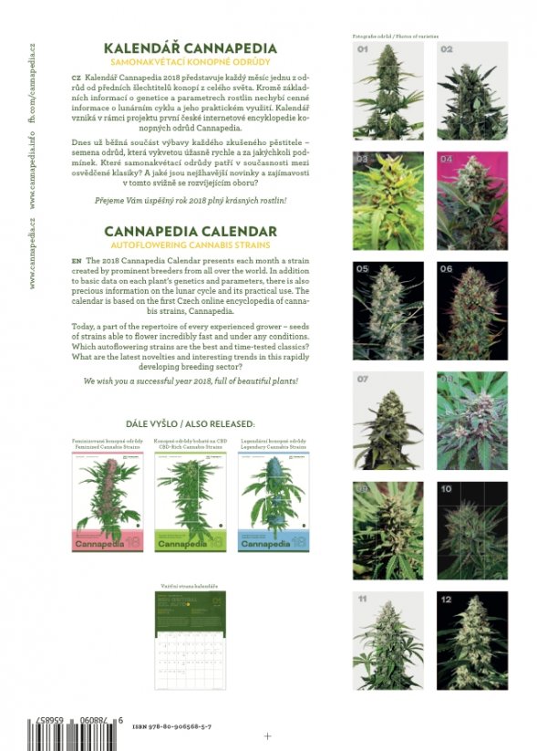 Kalendář Cannapedia 2018 m. – Samonakvétací konopné odrůdy