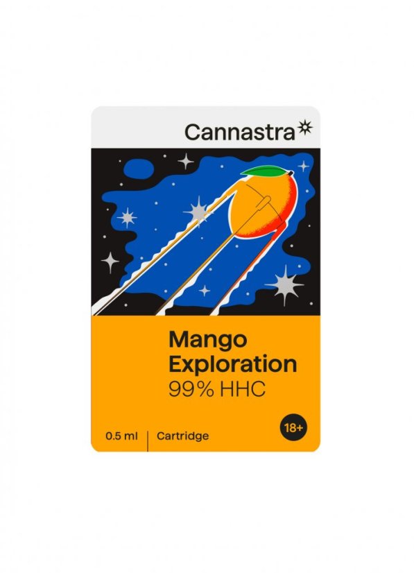 Cannastra HHC kārtridžs Mango izpēte, 99%, 0,5ml