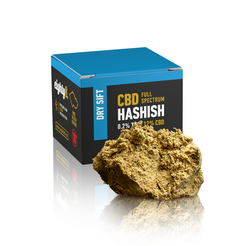 Eighty8 Dry Sift Hash 12 % CBD, 1 g