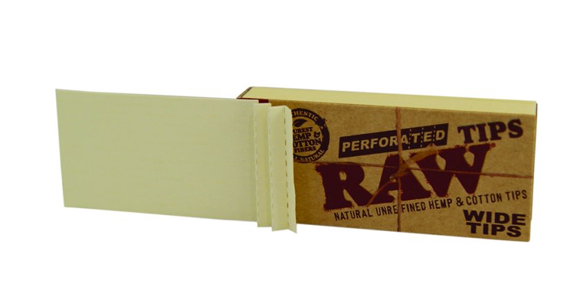 RAW Перфоровані широкі наконечники Невибілені широкі фільтри - 50 шт/ящ.