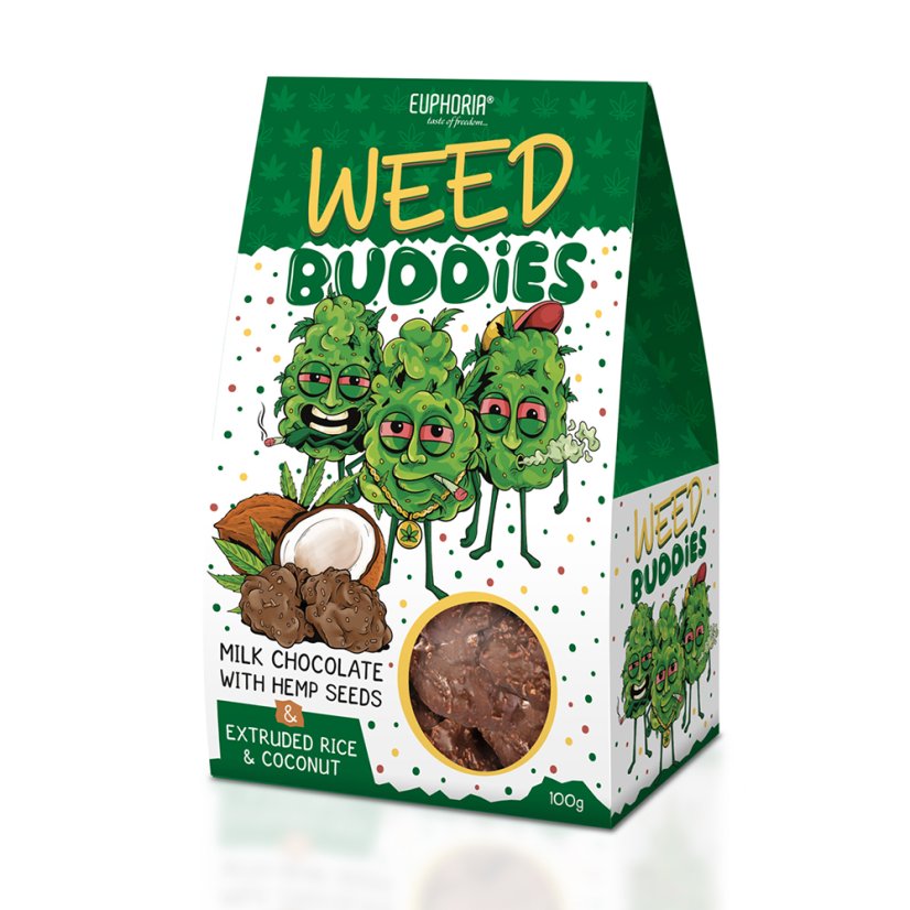 Euphoria Weed Buddies biscuits au chocolat au lait, 100 g