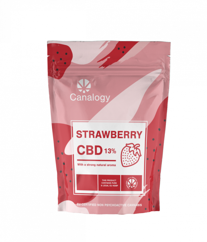 Canalogy CBD 麻の花 ストロベリー 13 %、1g - 1000g