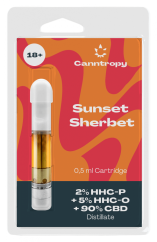 Canntropy Cartuș de amestec HHC Sunset Sherbet, 2% HHC-P, 5% HHC-O, 90% CBD, 0,5 ml