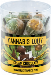 大麻クリームチョコレートロリポップ – ギフトボックス（ロリポップ 10 個）、カートン入り 24 箱