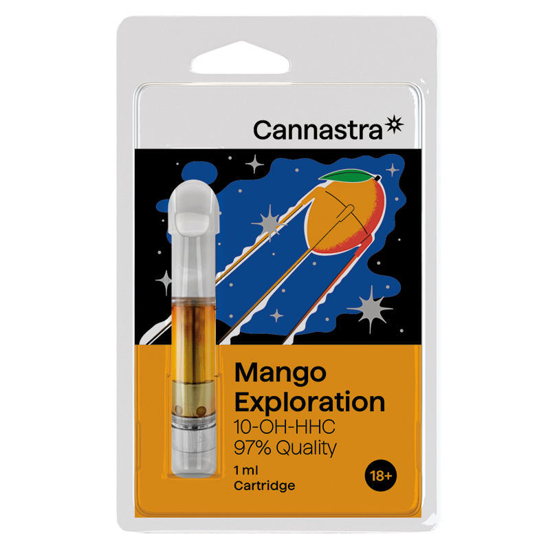 Cannastra 10-OH-HHC kasetė Mango Exploration, 10-OH-HHC 97% kokybė, 1 ml