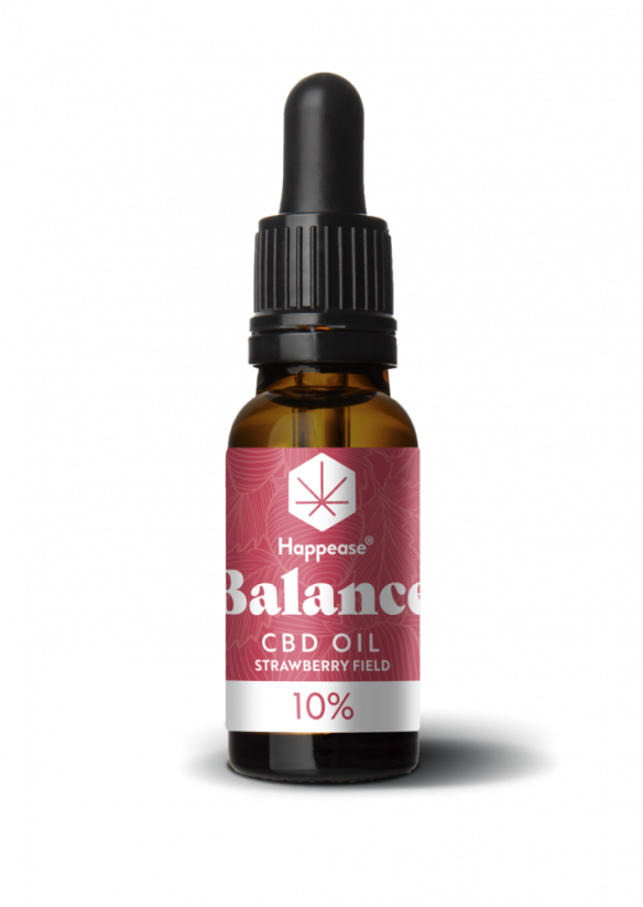 Happease Balance CBD Olej Strawberry Field, 10 % CBD, 1000 mg, 10 ml