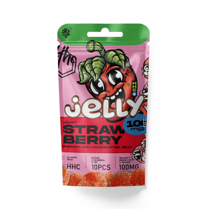 CBD tchèque HHC Jelly Strawberries 100 mg, 10 pcs x 10 mg