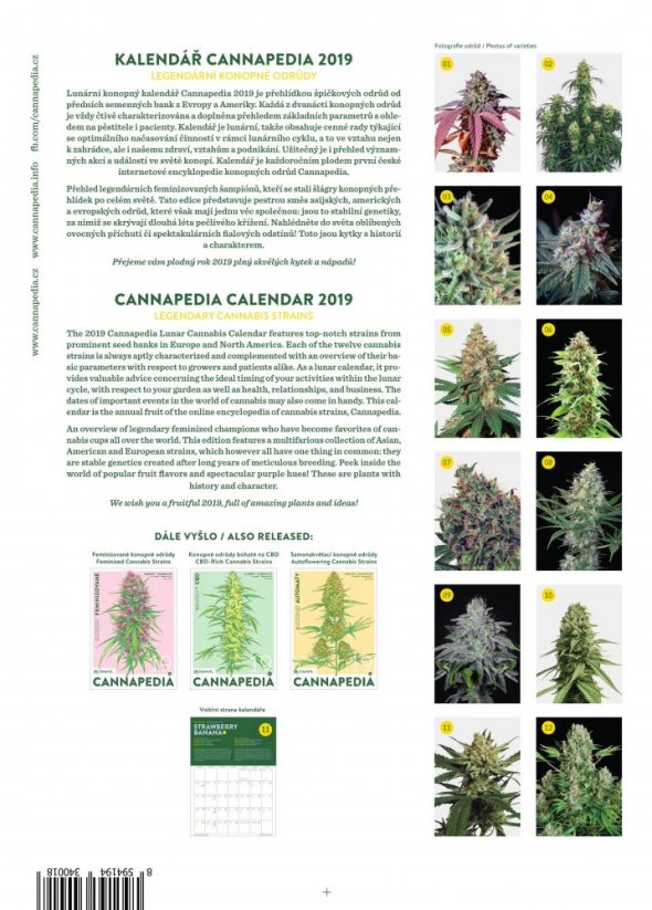 Calendario Cannapedia 2019 - Legendární konopné odrůdy + semínka