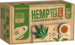 Astra Hemp Black Tea 25 mg óleo de cânhamo (caixa com 20 saquinhos de chá)
