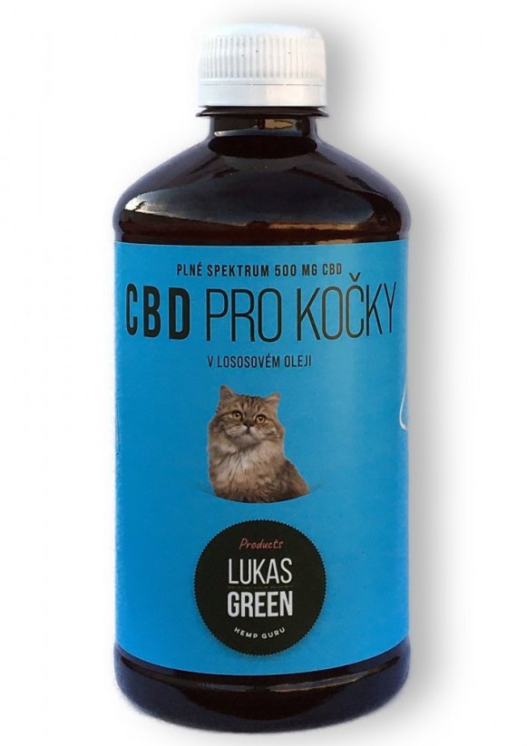 Lukas Green CBD kissoille sisään lohiöljyä 500 ml, 500 mg