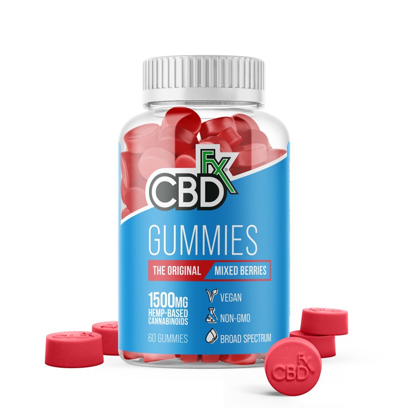 CBDfx The Original Mixed Berry CBD Vegan Gummies, 1500 mg, 60 st