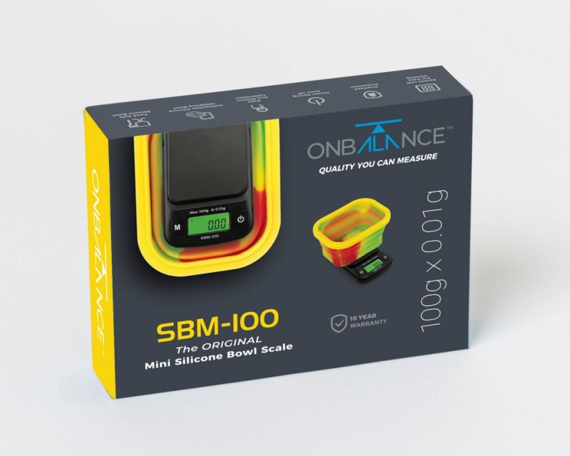On Balance SBM-100-RAS original silikonskål med våg - rasta 100 g x 0,01 g