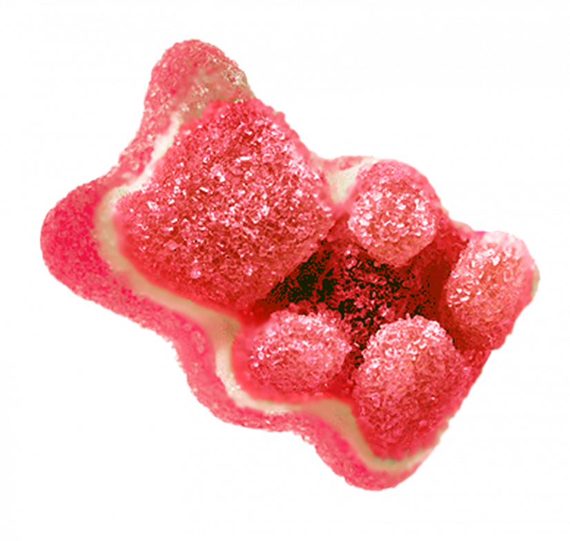 CBD-gummiebeertjes met aardbeiensmaak (300 mg), 40 zakjes in doos