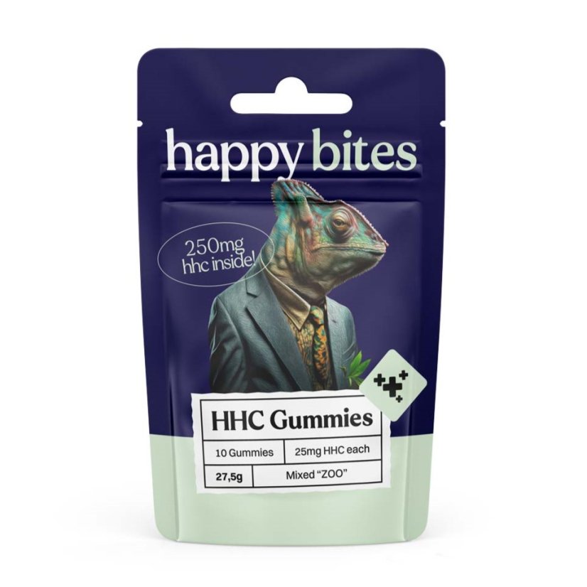 Happy Bites Gomas HHC mistas "Zoo", 10 unidades x 25 mg, 250 mg