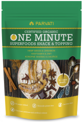 Parvati One Minute Snack & Topping – Graines de chanvre et cannelle 300g