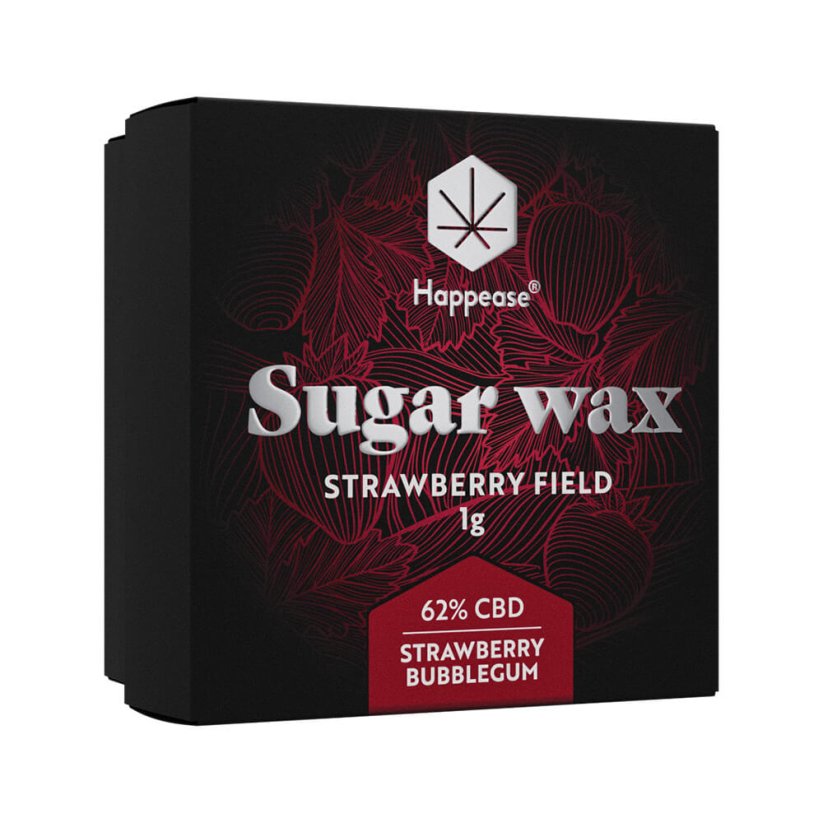 Happease - Εκχύλισμα Φράουλα Πεδίο Ζάχαρη Κερί, 62% CBD, 1g