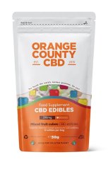 Orange County CBD Cubes, napostelupussi, 200 mg CBD, 12 kpl, 50 g.