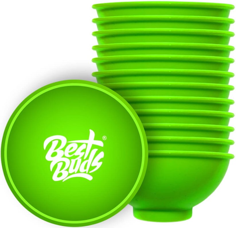 Best Buds Силіконова чаша для змішування 7 см, зелена з білим логотипом