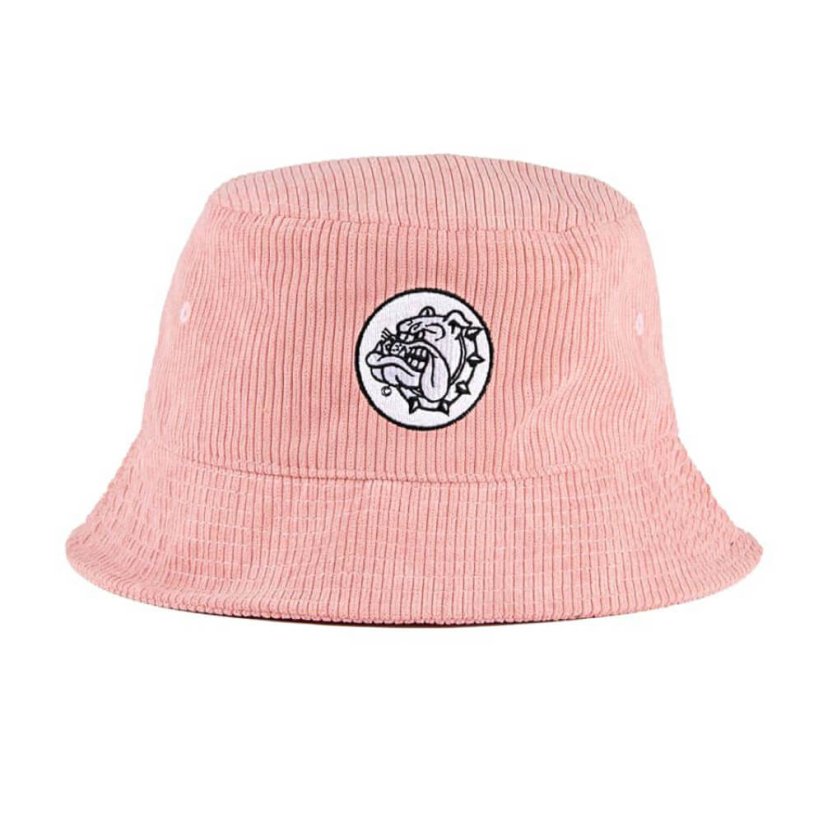 Il cappello da pescatore Bulldog ricamato rosa