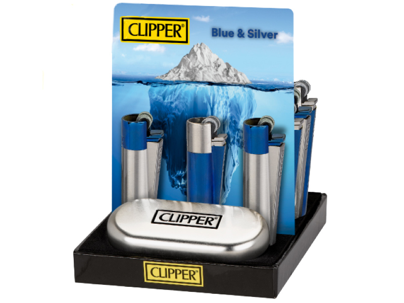 Clipper Metalowy niebieski i srebrny