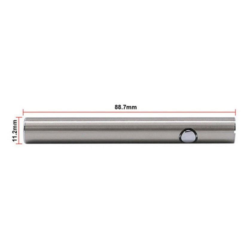 Batteri for CBD-kassett, 380 mAh, 510 tråder, USB-lader, Sølv