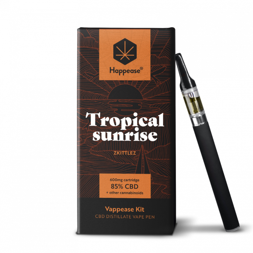 Happease Classic Tropical Sunrise - Kit vaporizador, 85% CBD, 600 mg