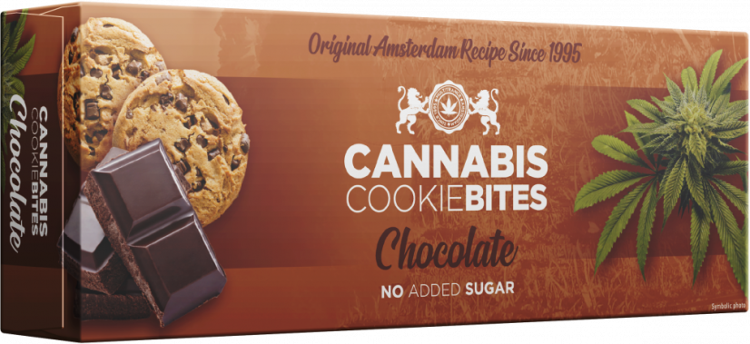 Mordidas de biscoito de chocolate com cannabis