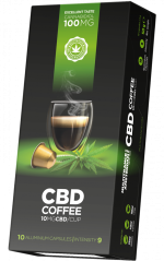 Kávové kapsuly CBD (10 mg CBD) – kartón (10 škatúľ)